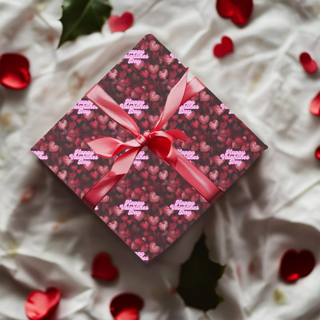 Scarlet Glitter Hearts Presentpapper (Skapare uppladdad)