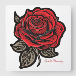 Scarlet Harmony Fyrkantig Klocka