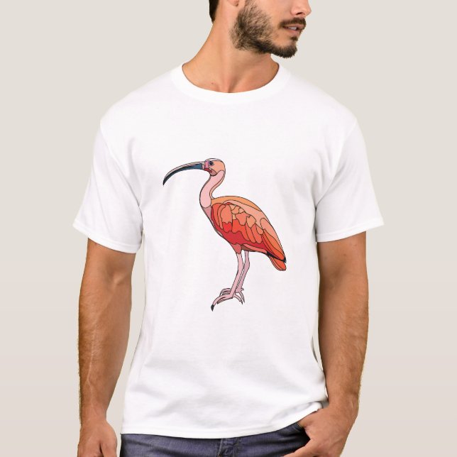 Scarlet Ibis Bird T Shirt (Framsida)