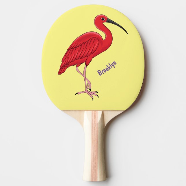 Scarlet ibis-tecknad (fågelbild) pingisracket (Framsidan)