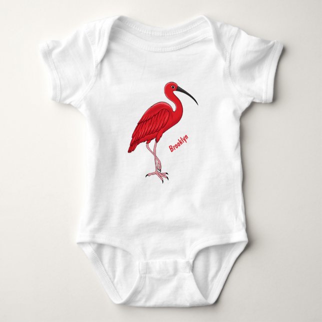 Scarlet ibis-tecknad (fågelbild) t shirt (Framsida)