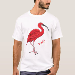 Scarlet ibis-tecknad (fågelbild) t shirt