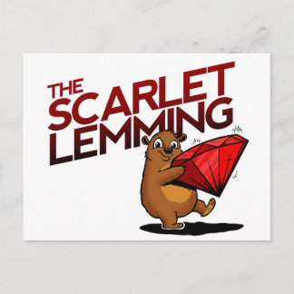 Scarlet Lemming-vykort (med rubrik) Vykort
