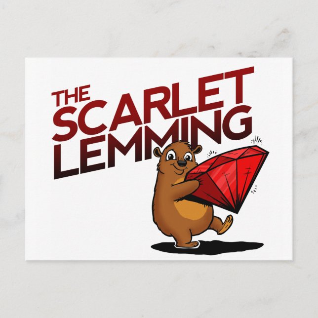 Scarlet Lemming-vykort (med rubrik) Vykort (Framsida)