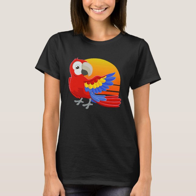 Scarlet Macaw Baby Bird Costume Men Women Kids T Shirt (Framsida)