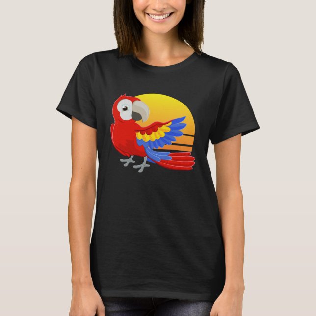 Scarlet Macaw Costume Men Women Kids T Shirt (Framsida)