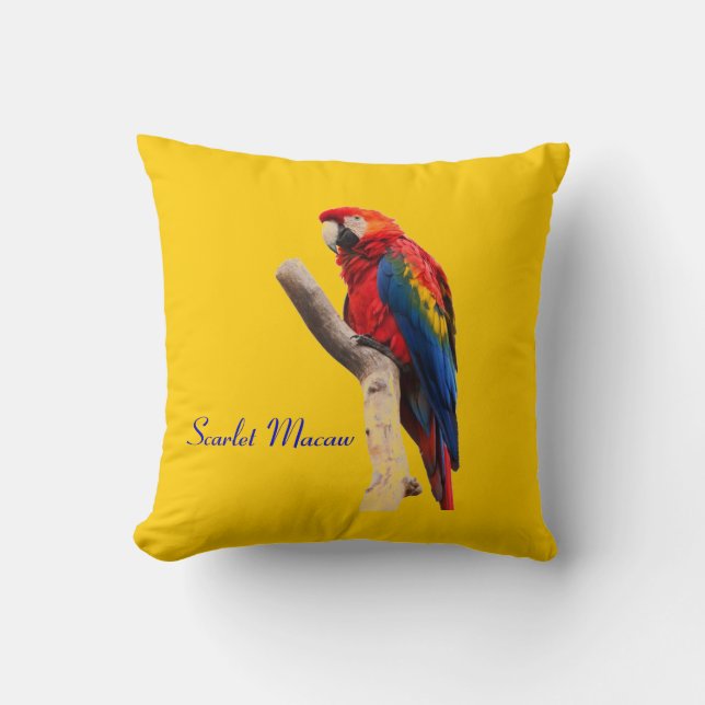 Scarlet Macaw Guld Thommon Cushion Kudde (Framsida)