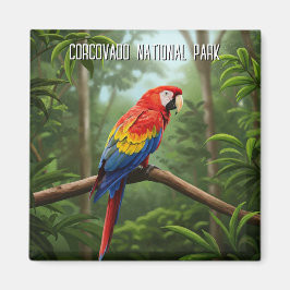 Scarlet Macaw i Corcovado nationalpark Travel Magnet
