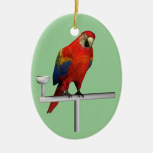 Scarlet Macaw Julgransprydnad Keramik