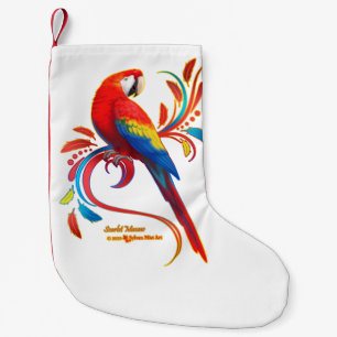 Scarlet Macaw Liten Julstrumpa