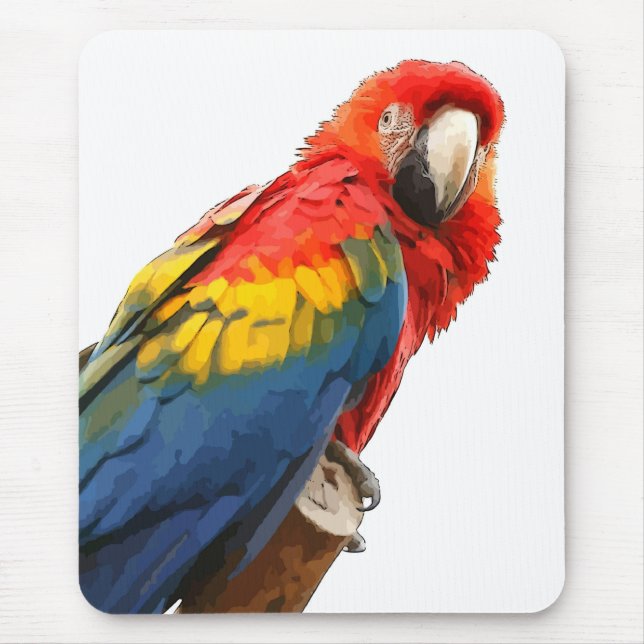 Scarlet Macaw Mouse Pad Musmatta (Framsidan)