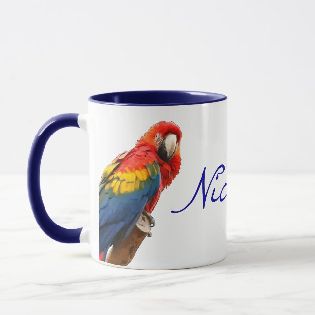 Scarlet Macaw Nicaragua Ceramic Mugg (Vänster)