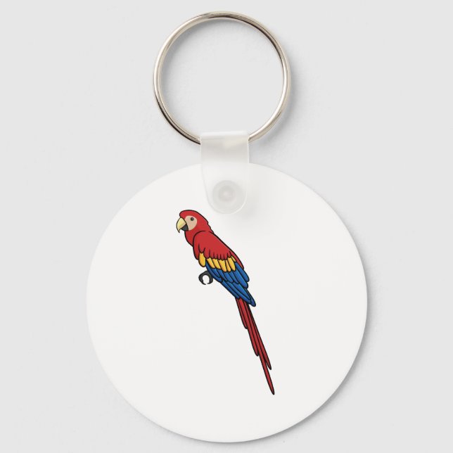 Scarlet Macaw Nyckelring (Framsida)