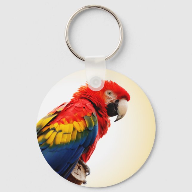 Scarlet Macaw Nyckelring (Framsida)