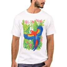Scarlet Macaw Papegoja tropiska växter