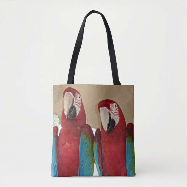 Scarlet Macaw Par Tropical Messenger Illustration Tygkasse (Framsida)