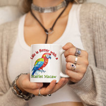 Scarlet Macaw Parrot Coffee Älskare Gift