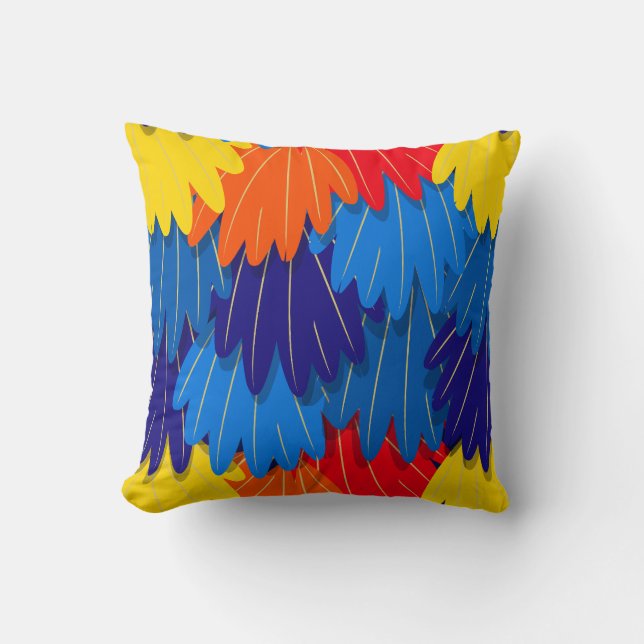 Scarlet Macaw Parrot Feathers Colorful Kudde (Framsida)