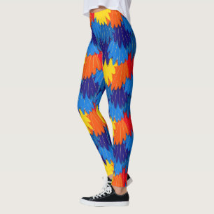 Scarlet Macaw Parrot Feathers Mönster Leggings