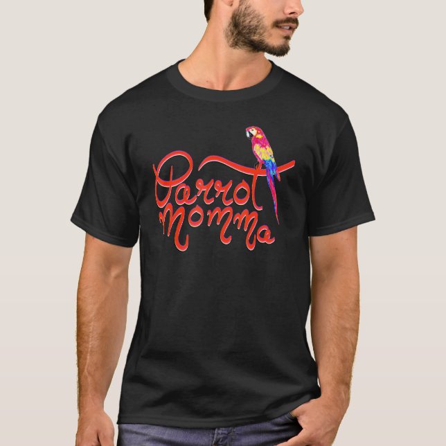 Scarlet Macaw Parrot Momma T Shirt (Framsida)