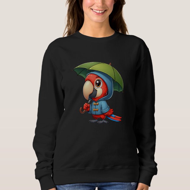 Scarlet Macaw Parrot Umbrella Pet Funny Rainrock T Shirt (Framsida)