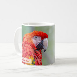 Scarlet Macaw Psalm 91:4 KJV Kaffemugg