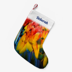 Scarlet Macaw Tropical Bird Personlig Liten Julstrumpa