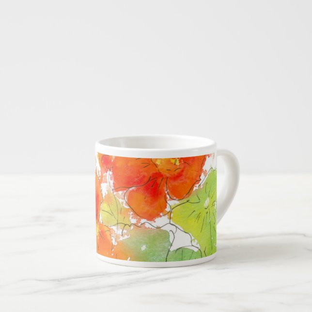 Scarlet Nasturtiums Espresso Mugg Espressomugg (Framsida höger)