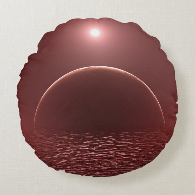 Scarlet Oceanen Måne Rund Kudde (Framsidan)