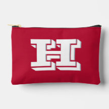 Scarlet och Grå Kollegiala Färgstil Monogram