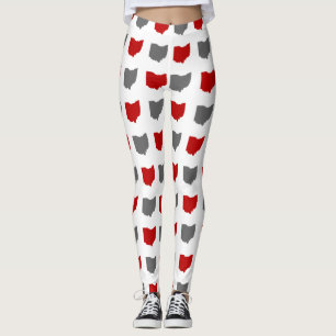 Scarlet och grått som är statliga av det Ohio Leggings
