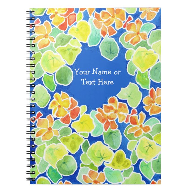 Scarlet och Gult Nasturtiums Spiral bärbara dator Anteckningsbok (Framsidan)