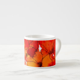 Scarlet och Orange Wallblommor Espresso Mugg Espressomugg