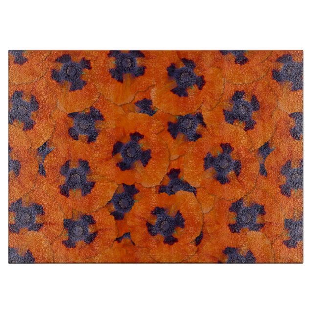 Scarlet Orange Poppy Seamless Mönster (Framsidan)