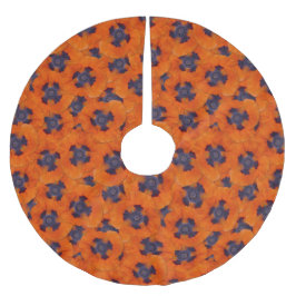 Scarlet Orange Poppy Seamless Mönster Julgransmatta Borstad Polyester