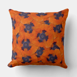 Scarlet Orange Poppy Seamless Mönster Kudde
