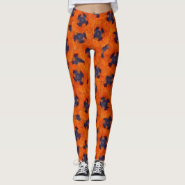 Scarlet Orange Poppy Seamless Mönster Leggings