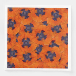 Scarlet Orange Poppy Seamless Mönster Pappersservett