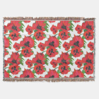 Scarlet Oriental Poppies on White Mönster