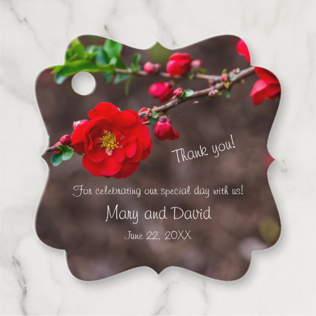 Scarlet överst Bröllop Gåvor Etiketter (Framsida)