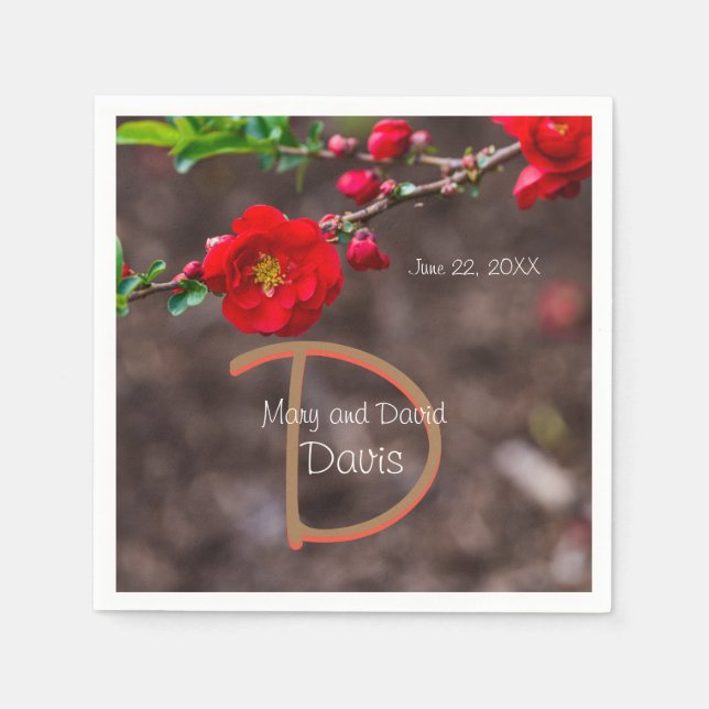 Scarlet överst Bröllop Pappersservett (Framsidan)