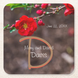 Scarlet överst Bröllop Underlägg Papper Kvadrat