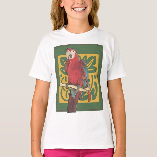 Scarlet Parrot Art T-shirt (Framsida)