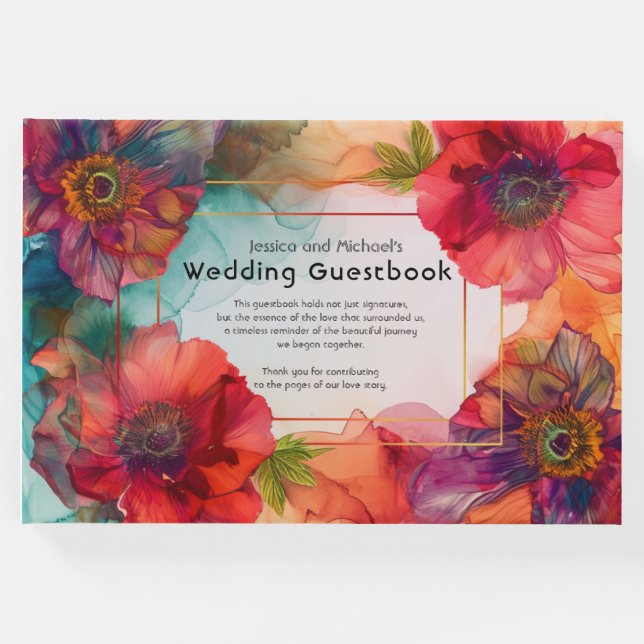 Scarlet Petal Elegance Gästböcker (Framsida)