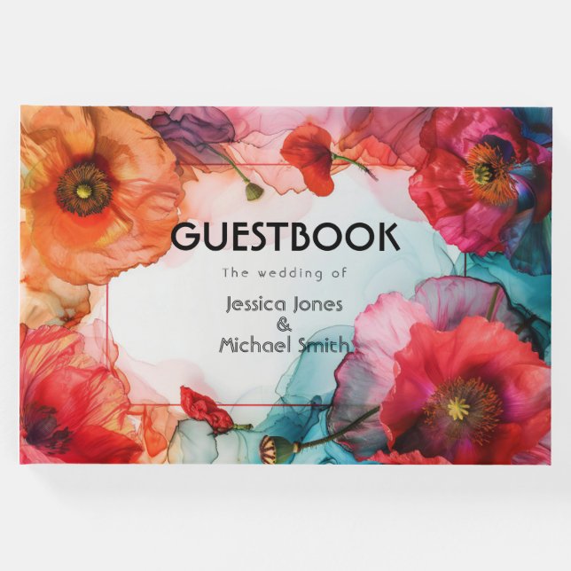 Scarlet Petal Elegance Gästböcker (Framsida)