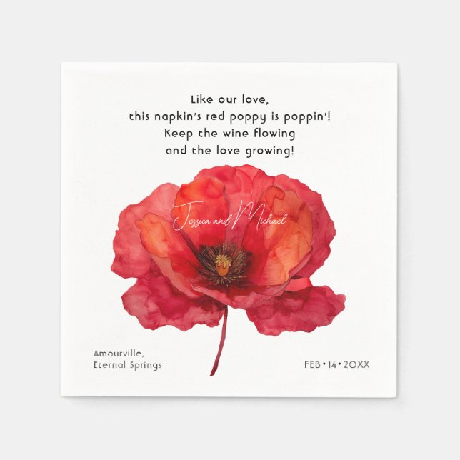 Scarlet Petal Elegance Pappersservett (Framsidan)