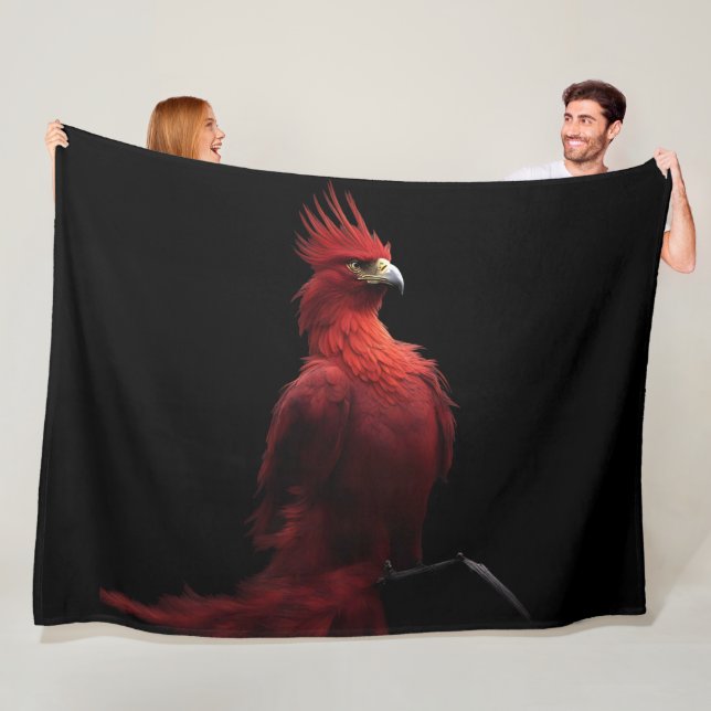 Scarlet Phoenix Sits Proudly Fleecefilt (På plats)