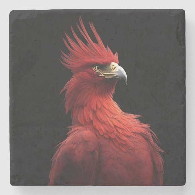Scarlet Phoenix Sits Proudly Stenunderlägg (Framsidan)