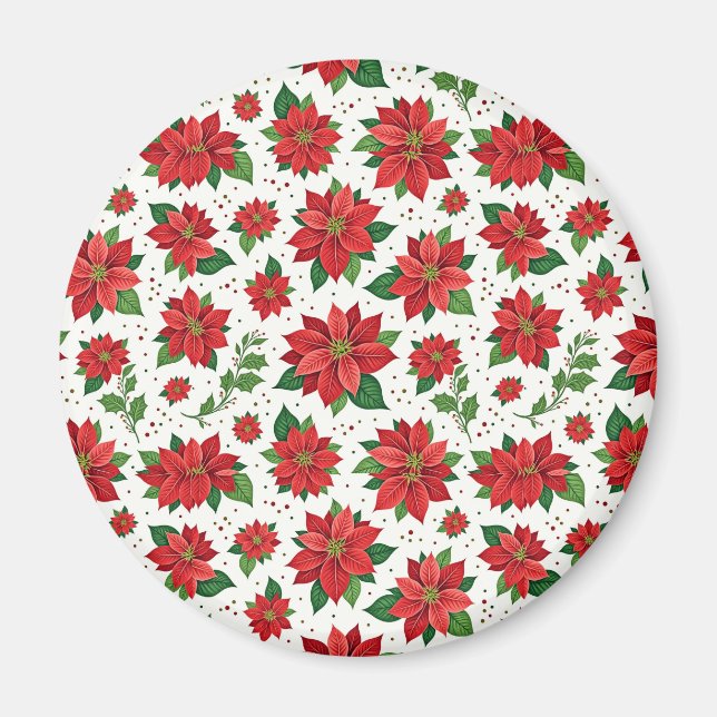 Scarlet Poinsettias Magnet (Framsidan)