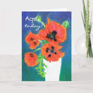 Scarlet Poppies-Anpassade-födelsedagskort Kort